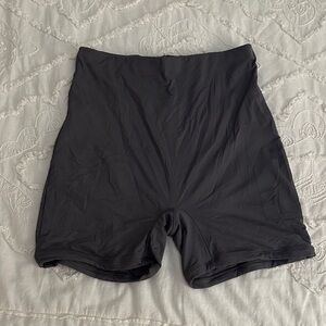 Chic Dark Gray High-Waisted Shorts